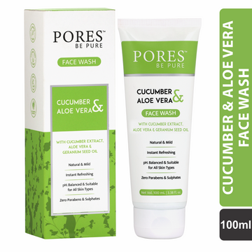 Aloe Vera & Cucumber Face Wash - With Cucumber Extract & Aloe Vera - 100 mL